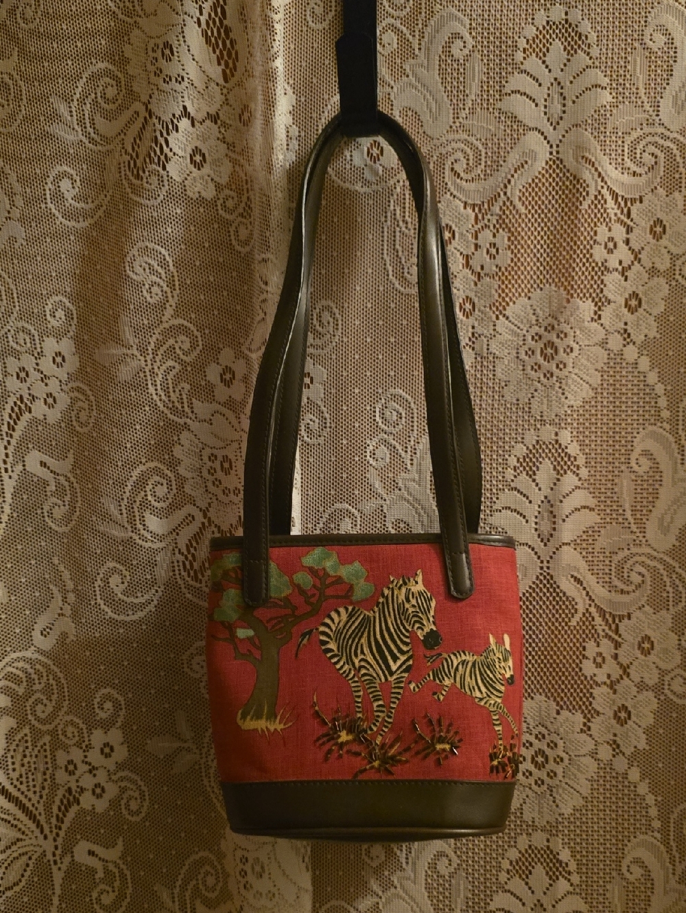 New Orange Zebra Safari Print Small‎ Shoulder Bag 7x8 Inches